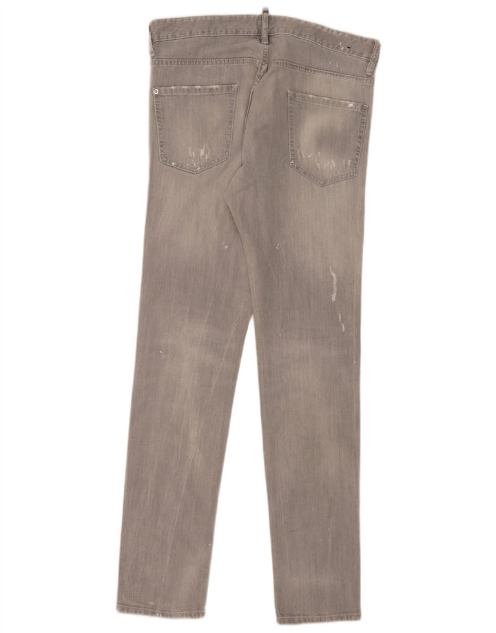 Dsquared2 Damen Distressed Slim Jeans IT 50 XL W36 L35 Graue Baumwolle