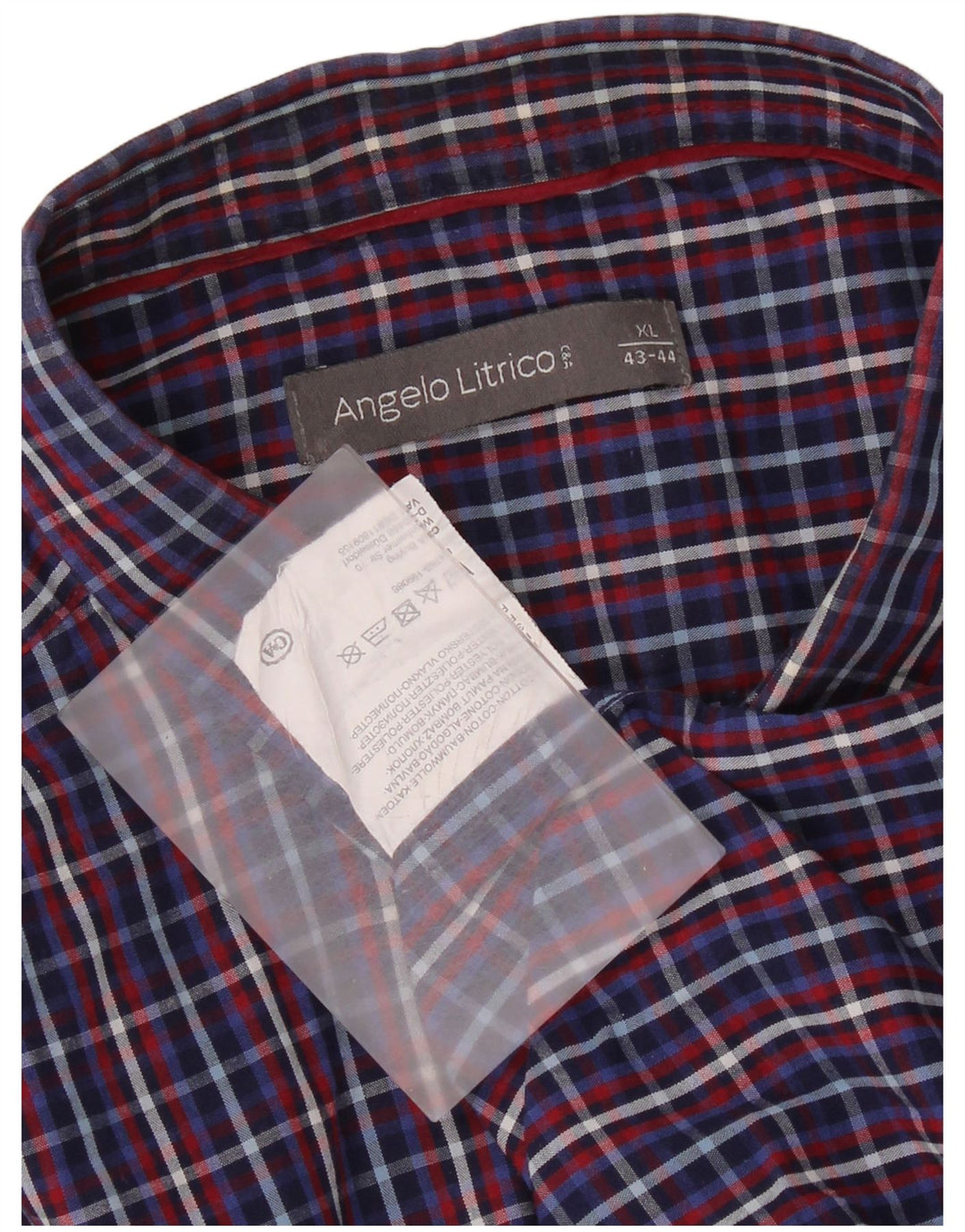 Angelo Litrico Herrenhemd XL, blau kariert, Baumwolle