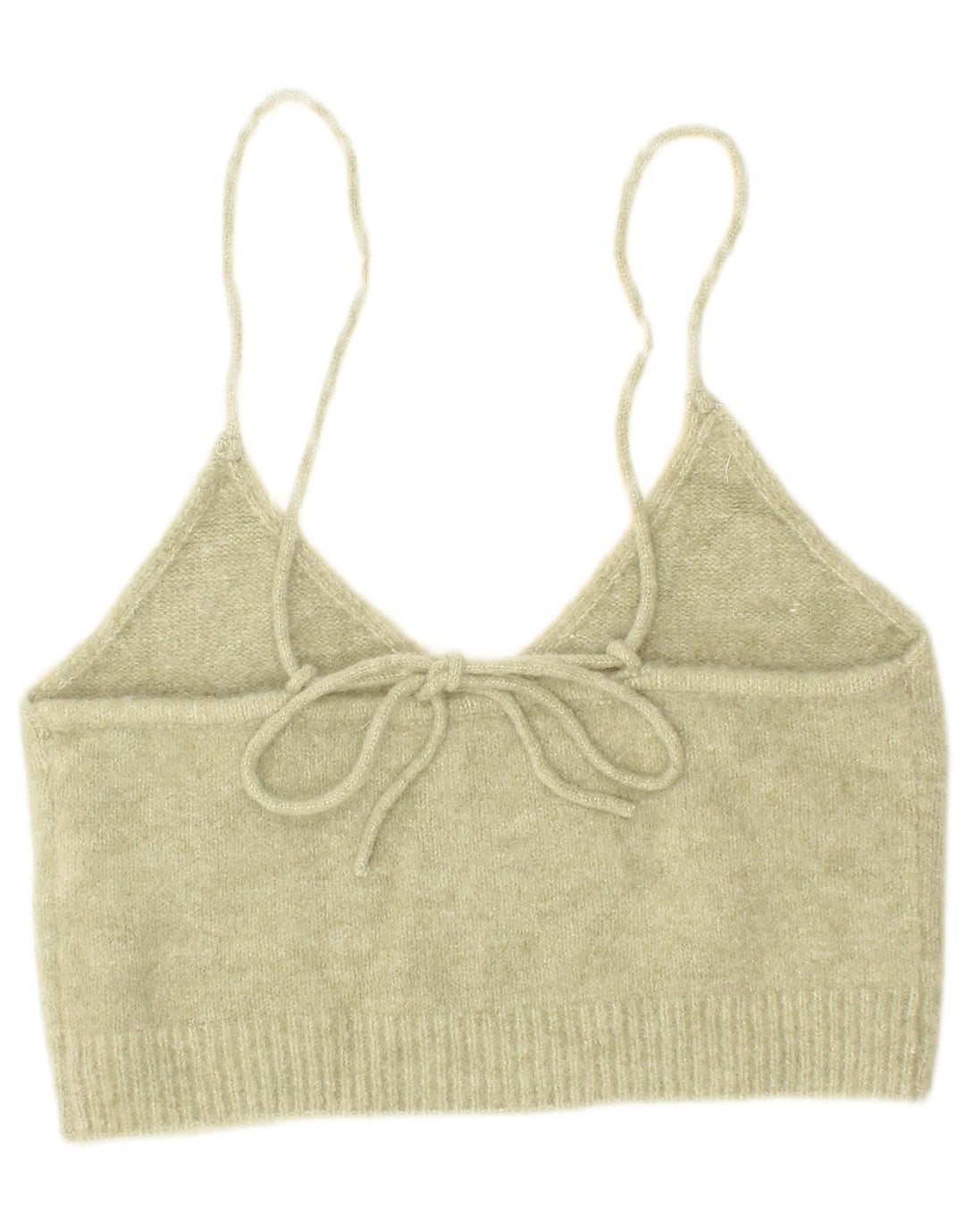 Zara Damen Strick-Crop-Top Small Grün Acryl