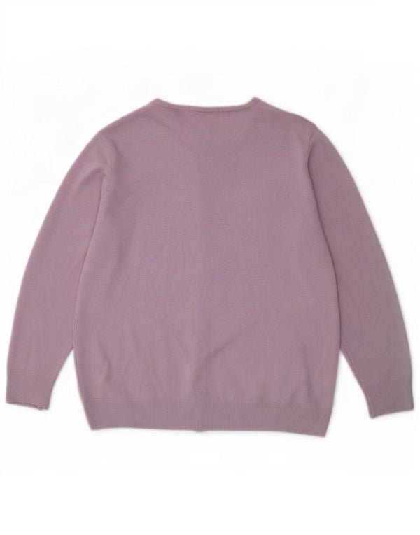 Marks & Spencer Damen Strickjacke Pullover UK 16 Large Lila Acryl