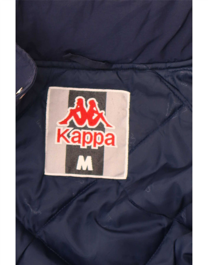 Kappa Herren Graphic Hooded Wattierte Jacke UK 38 Mittel Marineblau Farbblock