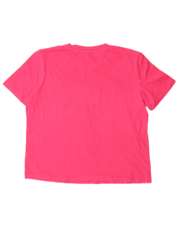 CALVIN KLEIN JEANS Damen Grafik T-Shirt Top UK 18 XL Rosa Baumwolle