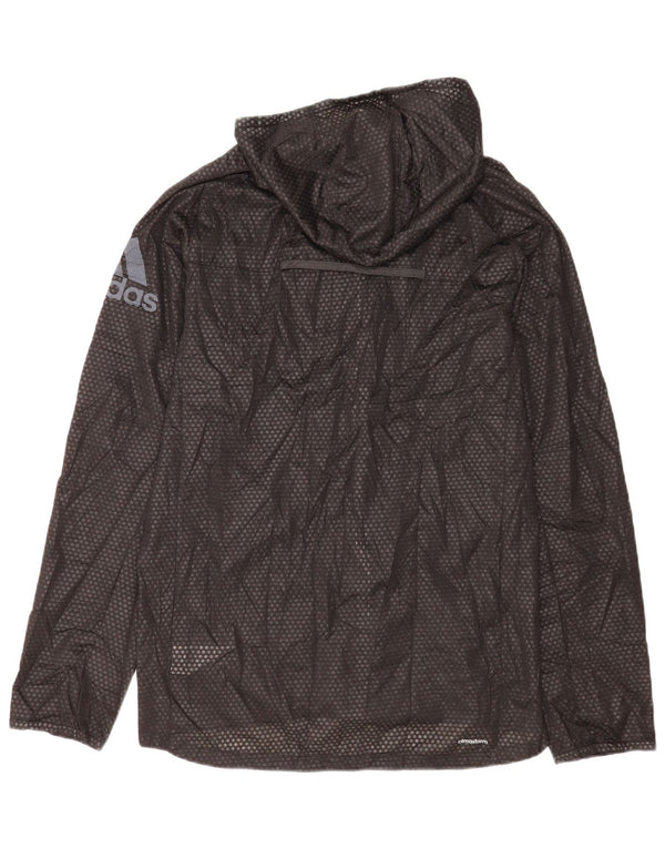 Adidas Herren Climawarm Kapuzen-Regenjacke UK 38 Medium Schwarz gepunktet