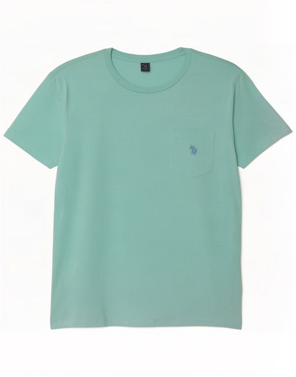 U.S. Polo Assn. Herren T-Shirt Top Large Türkis Baumwolle