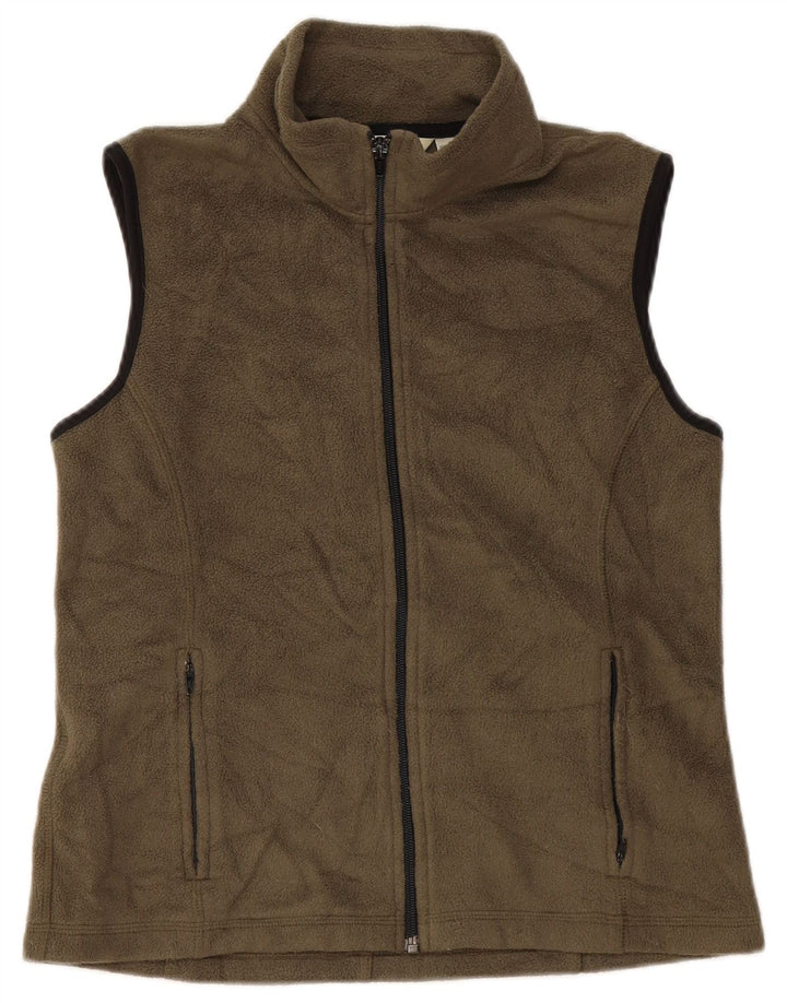 Eddie Bauer Damen Fleeceweste UK 10 Small Khaki Polyester