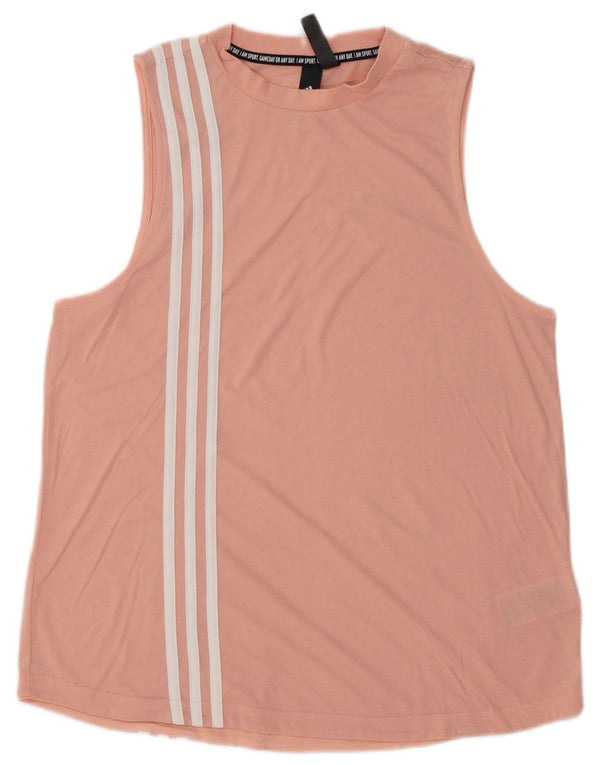 ADIDAS Damen Weste Top UK 16/18 Große rosa Baumwolle
