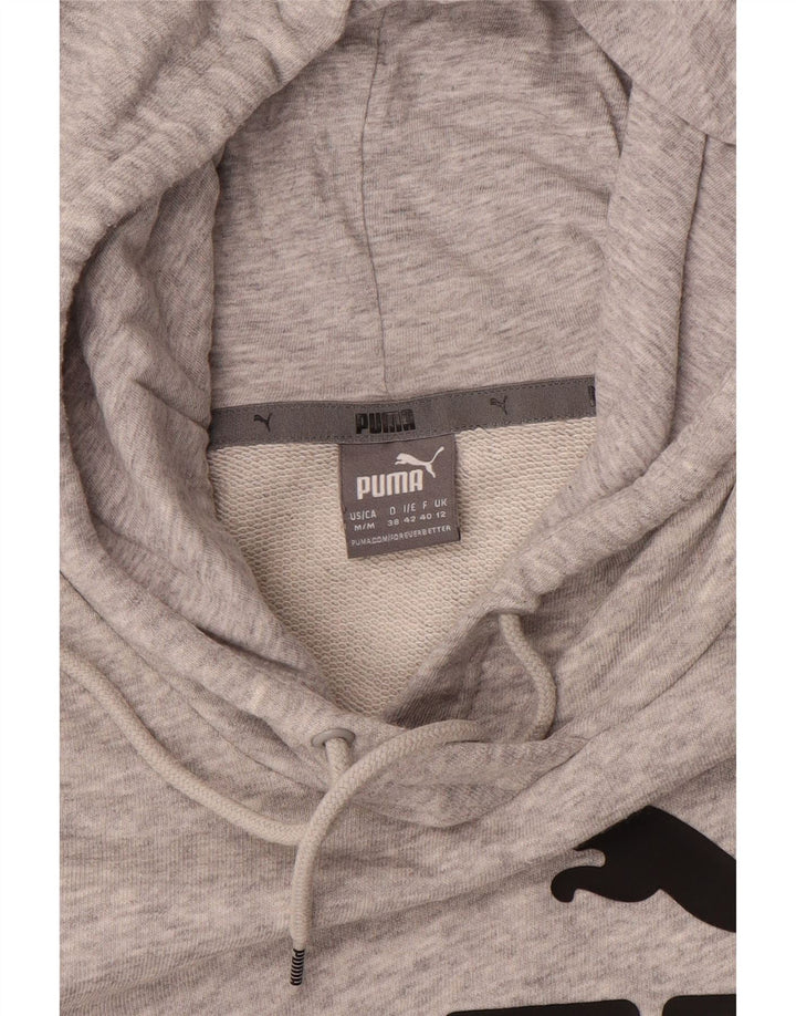Puma Damen Graphic Hoodie Pullover UK 12 Mittelgrau