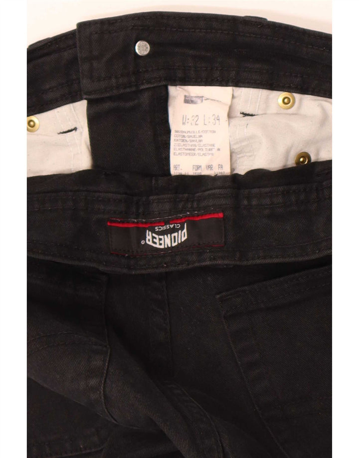 Pioneer Herren Straight Jeans W32 L34 Schwarze Baumwolle