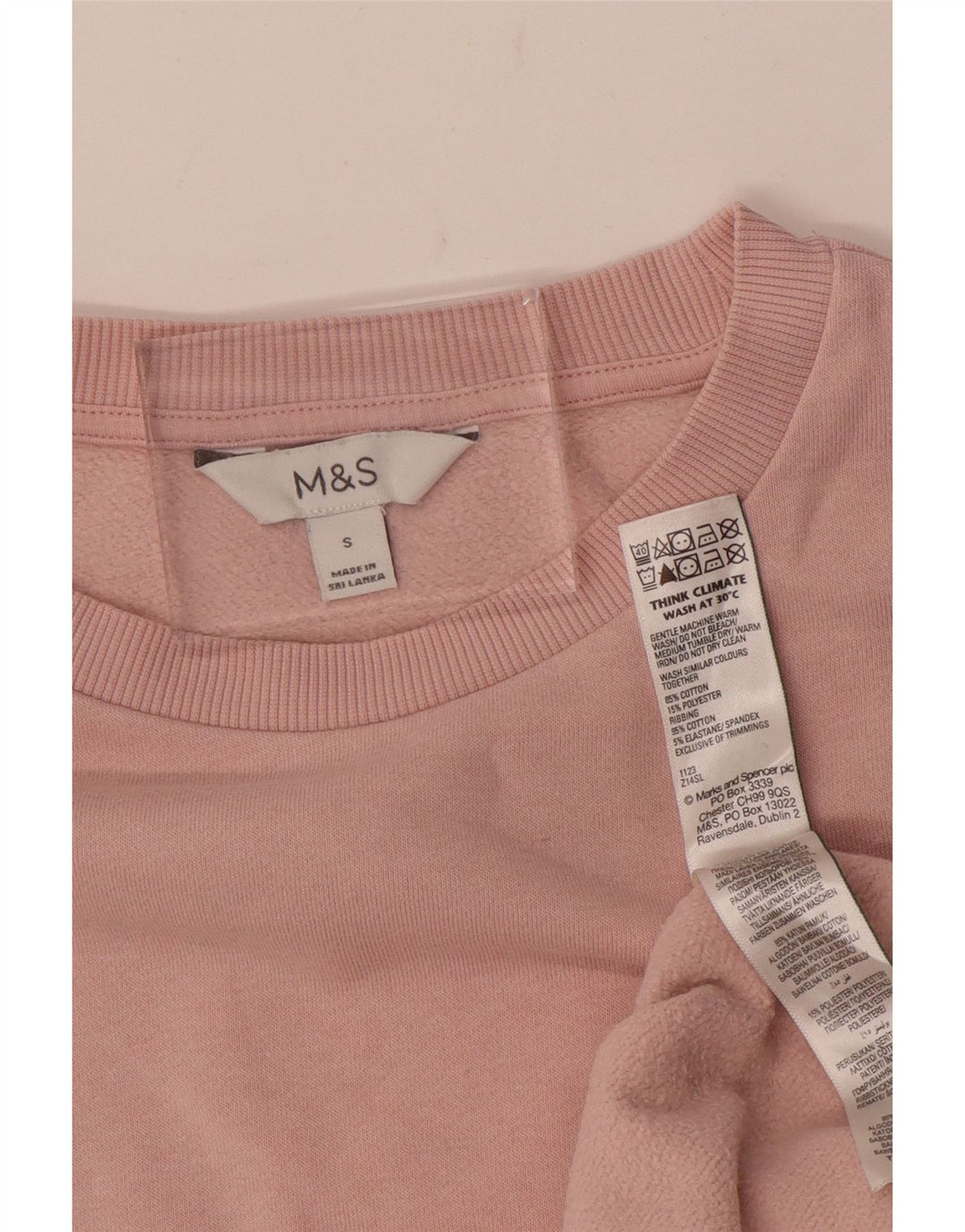 Marks & Spencer Damen-Sweatshirt in Übergröße, Gr. 10, Größe S, Rosa, Baumwolle