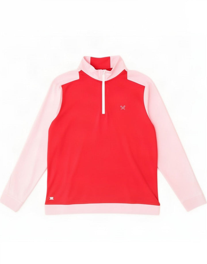 Crew Clothing Damen-Pullover-Trainingsanzugoberteil UK 16 Large Pink Colourblock
