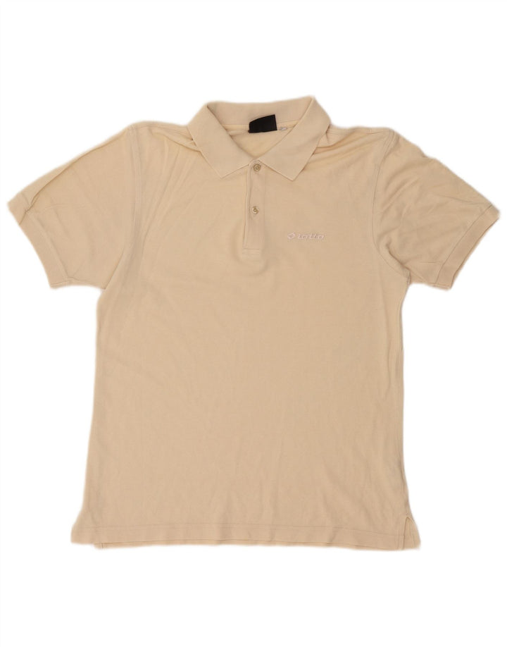 Lotto Herren-Poloshirt, groß, cremefarbene Baumwolle