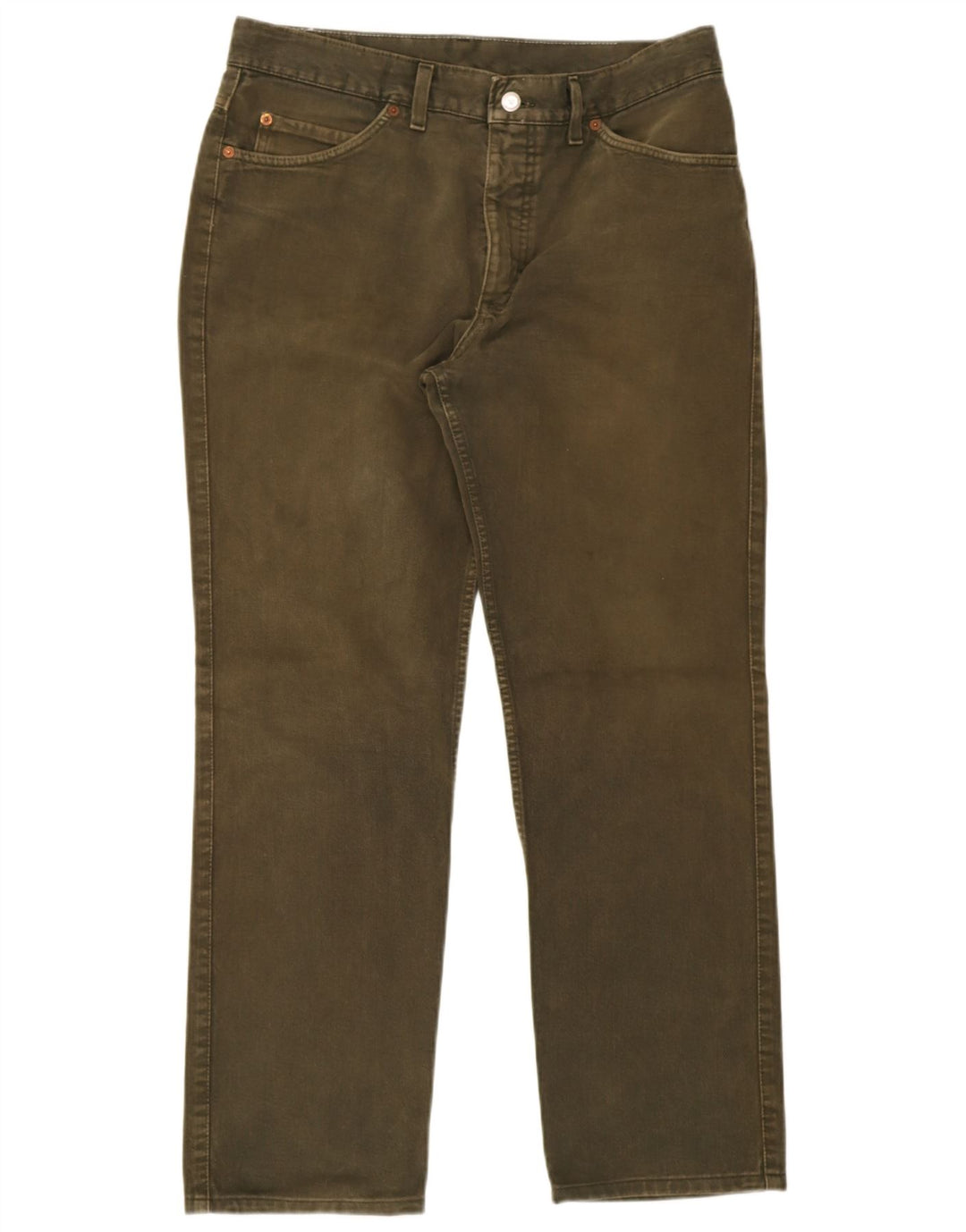 Mustang Herren Straight Jeans W36 L32 Grüne Baumwolle