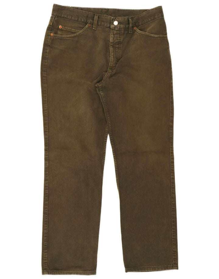 Mustang Herren Straight Jeans W36 L32 Grüne Baumwolle
