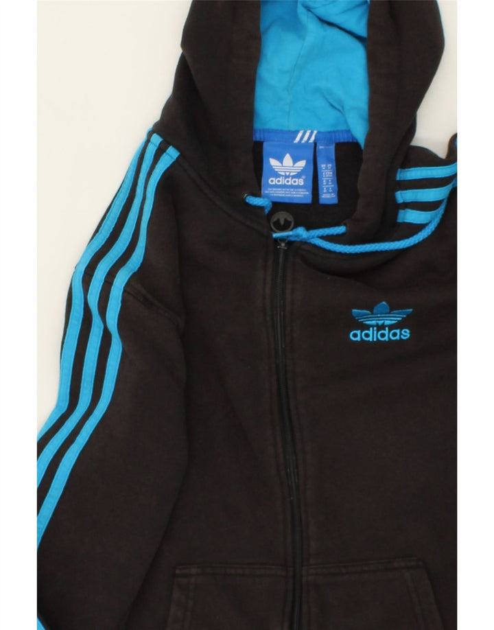 ADIDAS Herren-Kapuzenpullover mit Reißverschluss, mittelschwarz, Baumwolle
