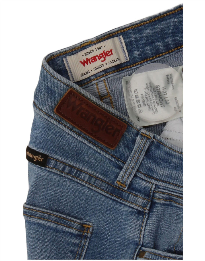 Wrangler Damen Straight Jeans W27 L32 Blaue Baumwolle