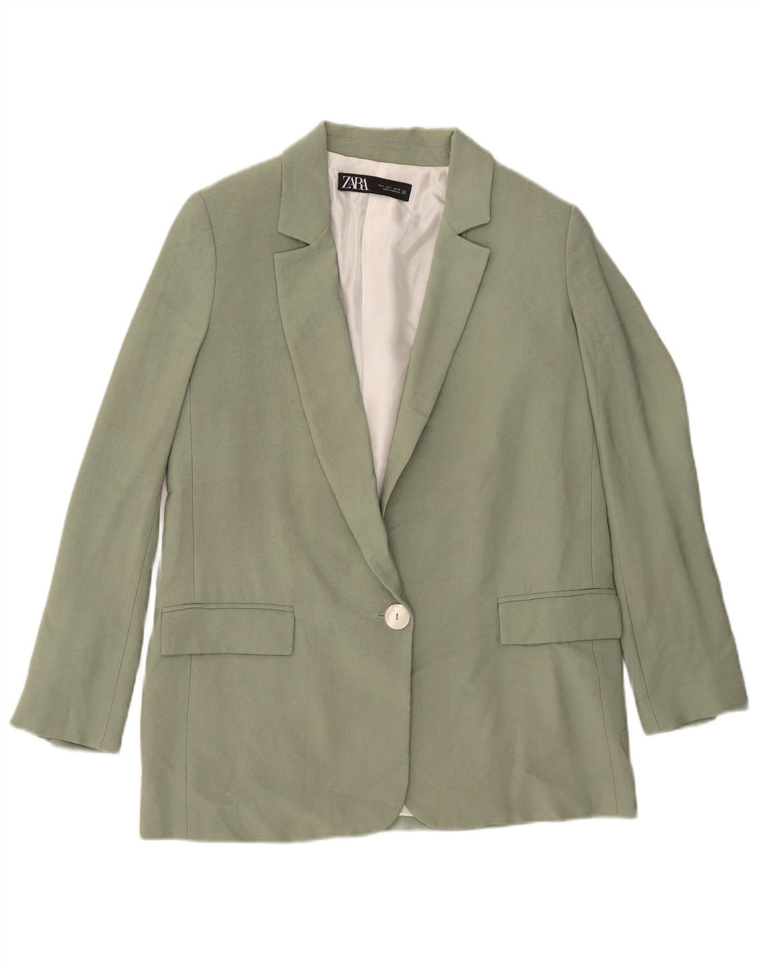 Zara Damen 1-Knopf-Blazerjacke UK 10 Small Grün