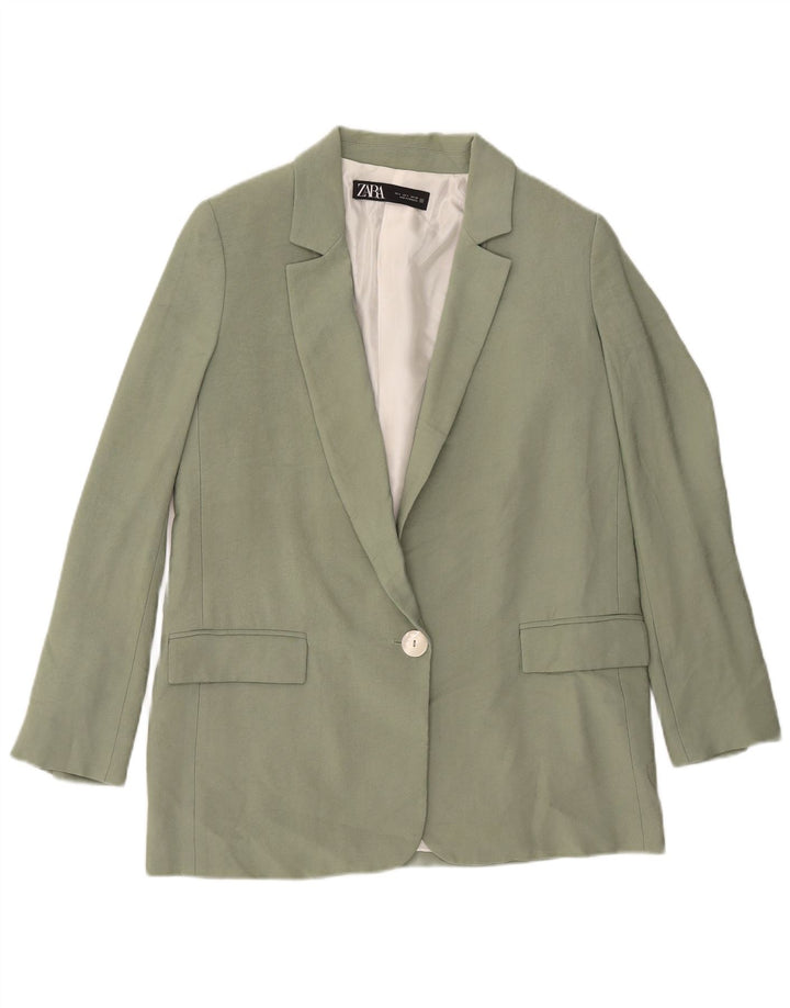 Zara Damen 1-Knopf-Blazerjacke UK 10 Small Grün