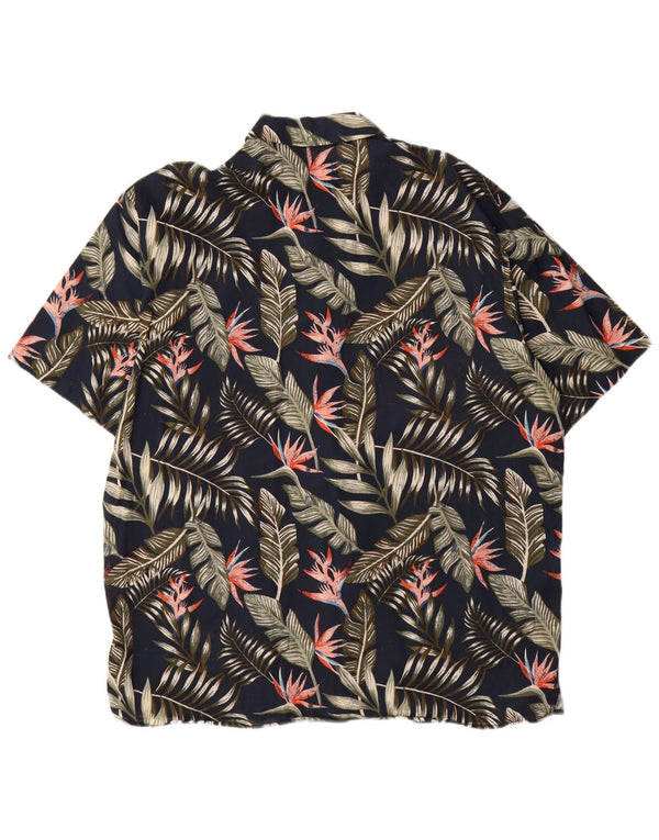 Jack & Jones Herren-Kurzarmhemd, groß, Marineblau mit Blumenmuster