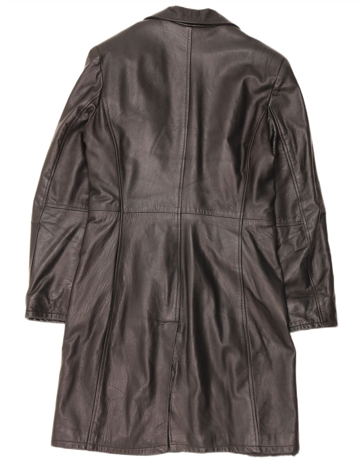 Barone Damen Ledermantel UK 18 XL Schwarzes Leder
