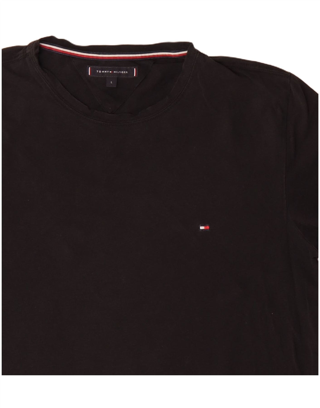 Tommy Hilfiger Herren T-Shirt Top Large Schwarz Baumwolle