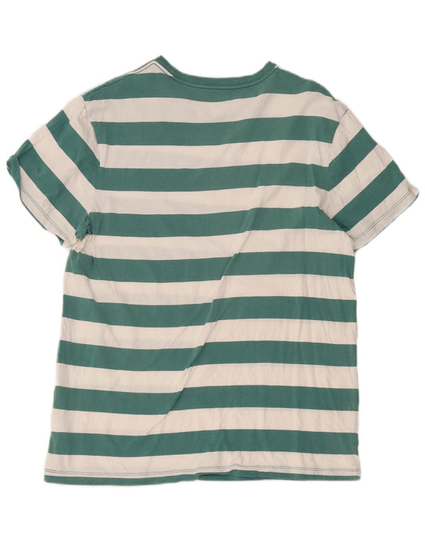 J. Crew Mens T-Shirt Top Large Green Striped Cotton