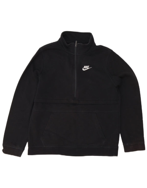 Nike Jungen-Sweatshirt mit Reißverschluss am Hals, 13–14 Jahre, XL, schwarze Baumwolle