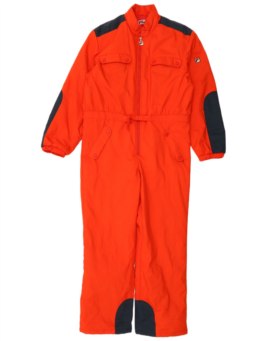 Fila Herren-Skioverall UK 40 Mittelorangefarbenes Colourblock-Polyamid