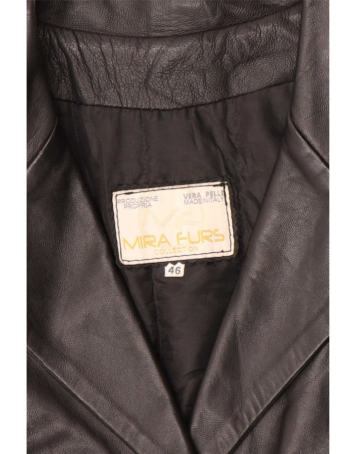 Mira Furs Damen Lederjacke IT 46 Großes schwarzes Leder