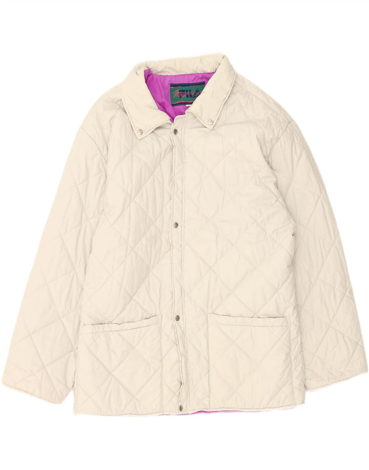 FILA Mens Quilted Jacket UK 40 Large Off White Cotton Vintage Fila and Second-Hand Fila from Messina Hembry 