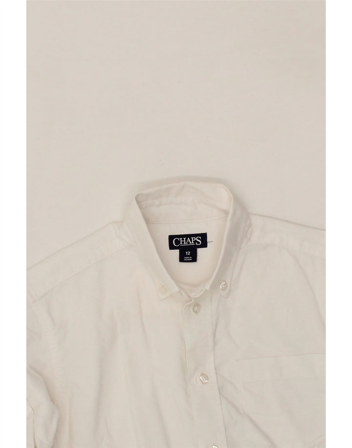 CHAPS Boys Shirt 11-12 Years White Cotton Vintage Chaps and Second-Hand Chaps from Messina Hembry 