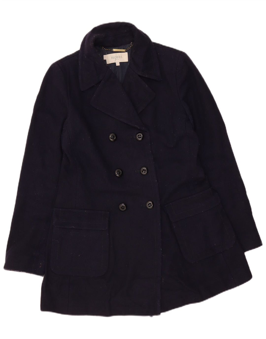 Hobbs Damen Zweireihiger Mantel UK 10 Small Marineblau