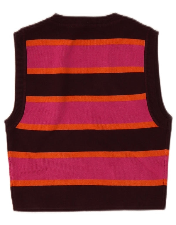 Zara Damen Crop Vest Top UK 12 Mittelrosa gestreift