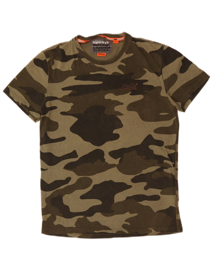 Superdry Herren T-Shirt-Oberteil aus Baumwolle in mittlerer Khaki-Tarnung