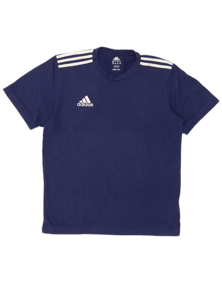 ADIDAS Herren T-Shirt Top UK 38/40 Medium Marineblau Baumwolle