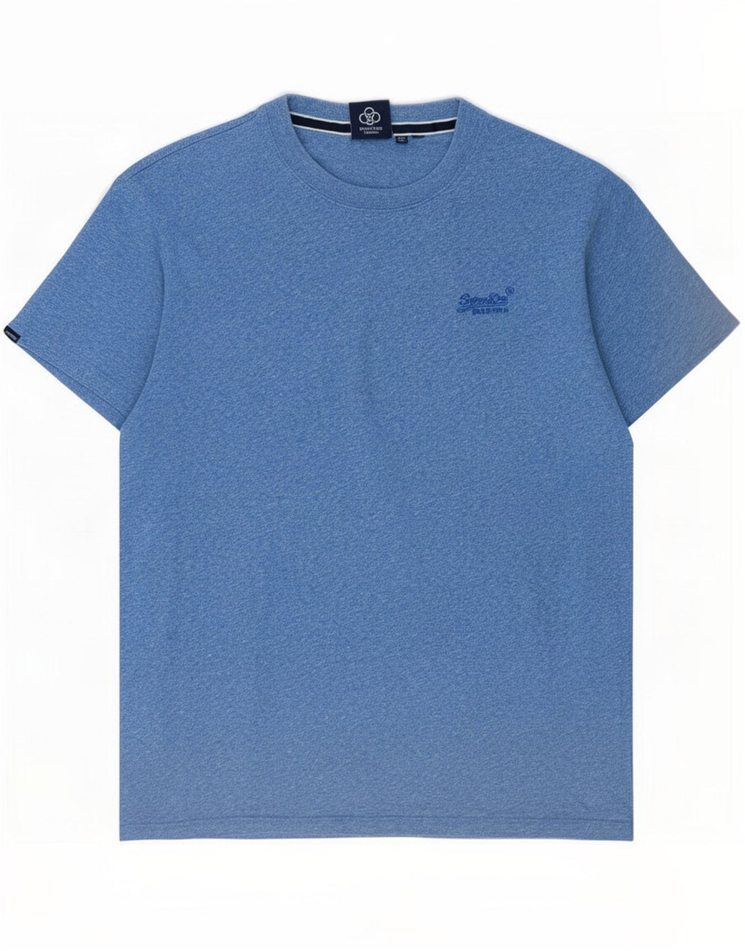 Superdry Herren T-Shirt-Oberteil aus mittelblau gefleckter Baumwolle