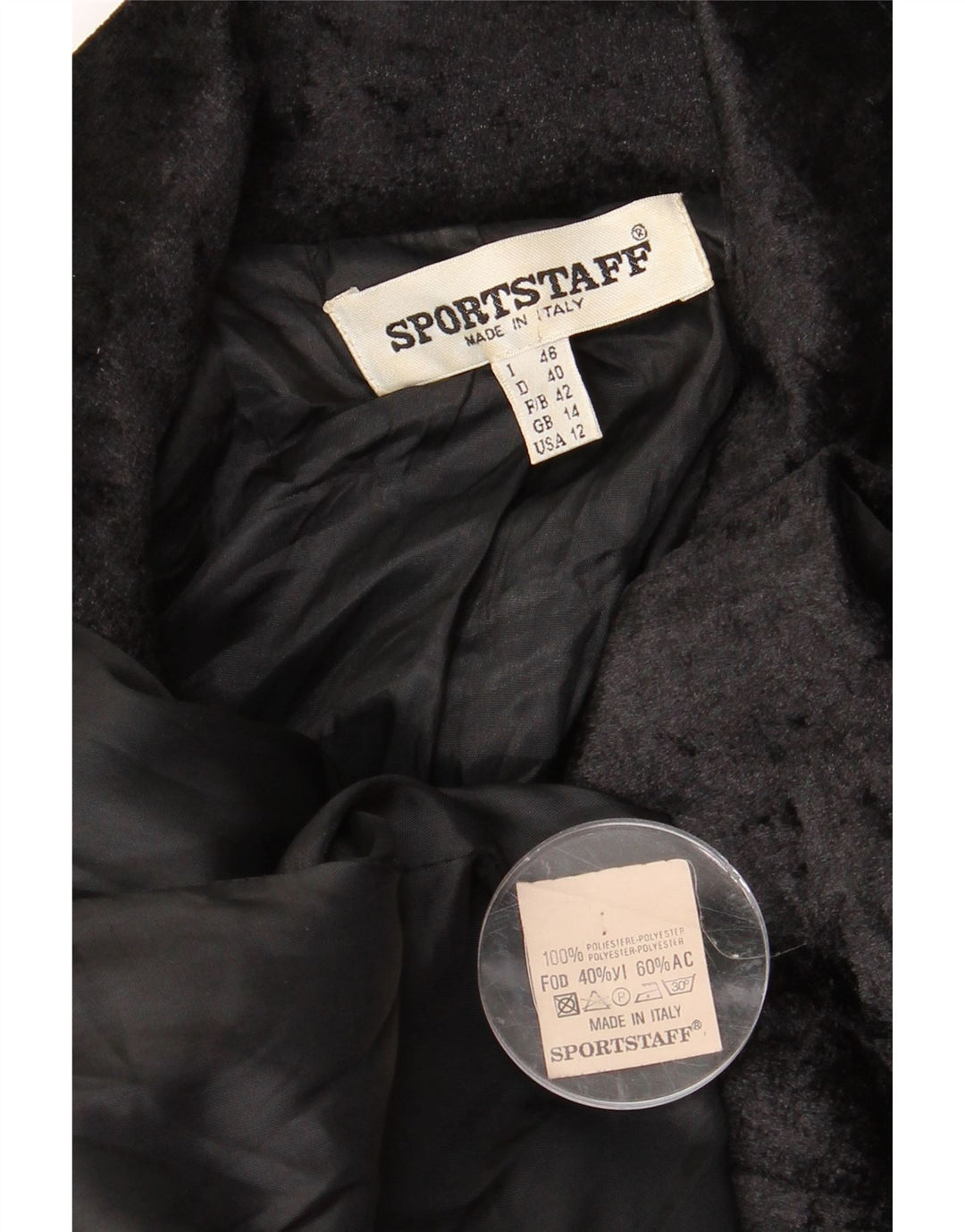 Sportstaff Damen-Blazer, zweireihig, Größe UK 14, Größe L, Schwarz, Polyester