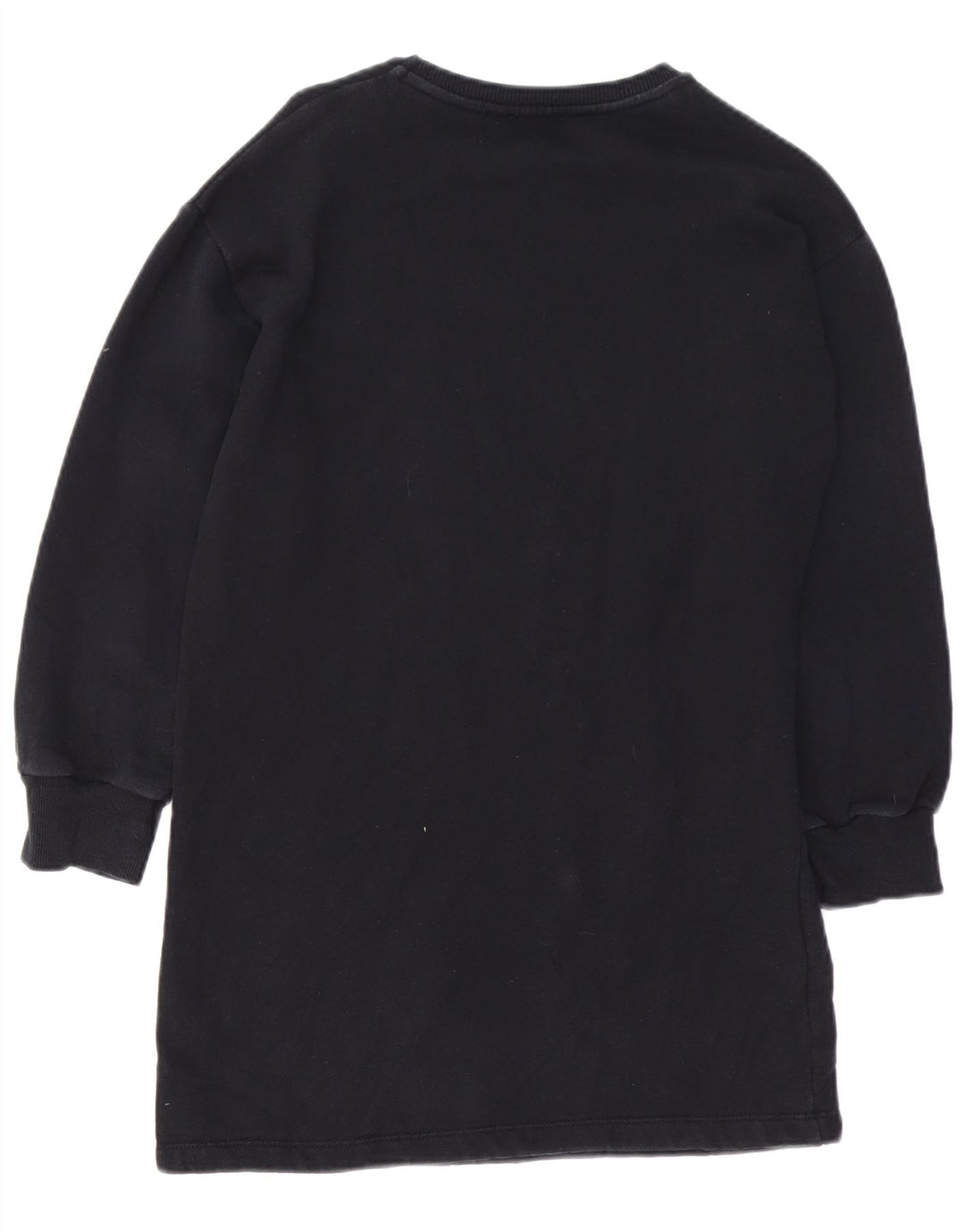 ZARA Damen Grafik-Sweatshirt-Pulloverkleid UK 14 Mittelschwarze Baumwolle
