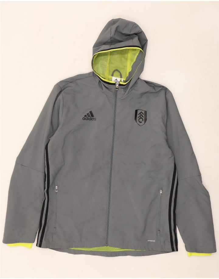 Adidas Herren Climacool Graphic Kapuzen-Regenjacke UK 40 Large Grau Polyester