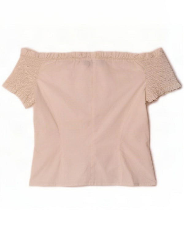 Luisa Spagnoli Damen Crop Off Shoulder Top IT 46 Große weiße Baumwolle