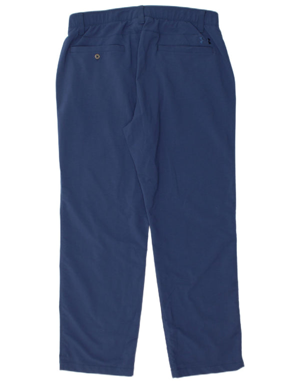 Under Armour Mens Straight Chino Trousers W36 L30 Navy Blue Nylon