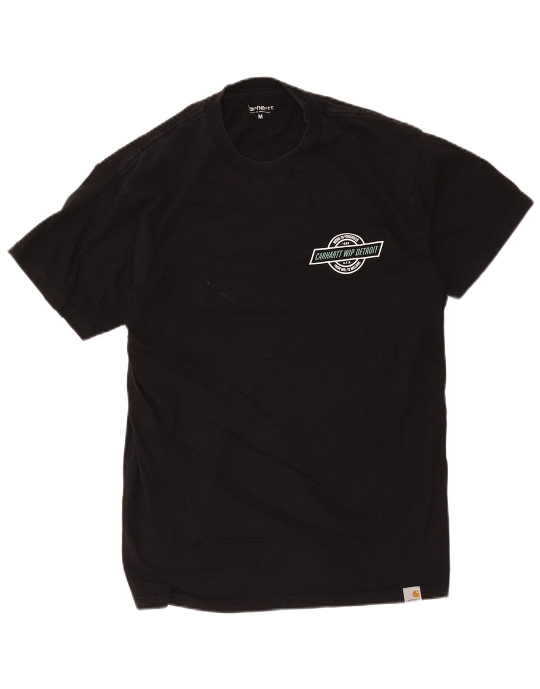 Carhartt Herren Grafik-T-Shirt-Oberteil aus mittelschwarzer Baumwolle
