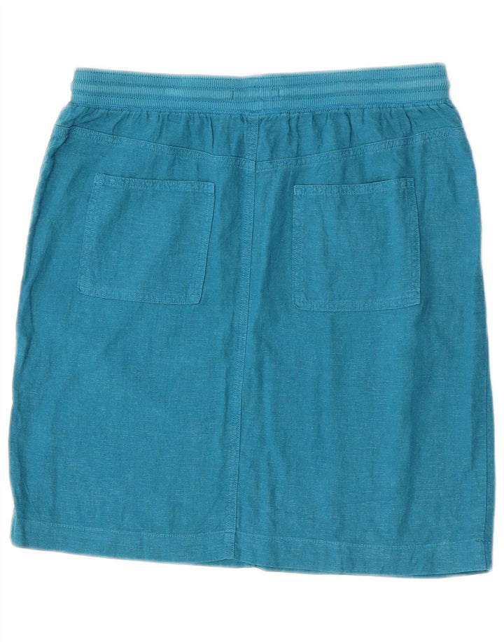 Gerader Damenrock von Marks & Spencer UK 12 Medium W30 Blaues Leinen