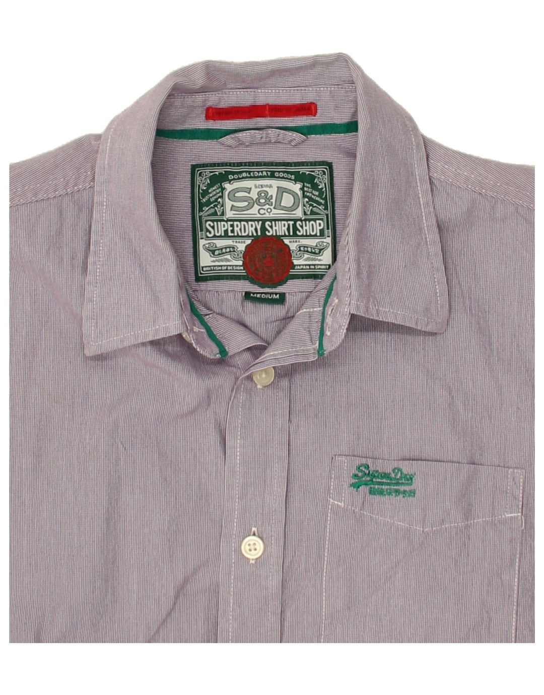 SUPERDRY Mens Shirt Medium Purple Cotton Vintage Superdry and Second-Hand Superdry from Messina Hembry 