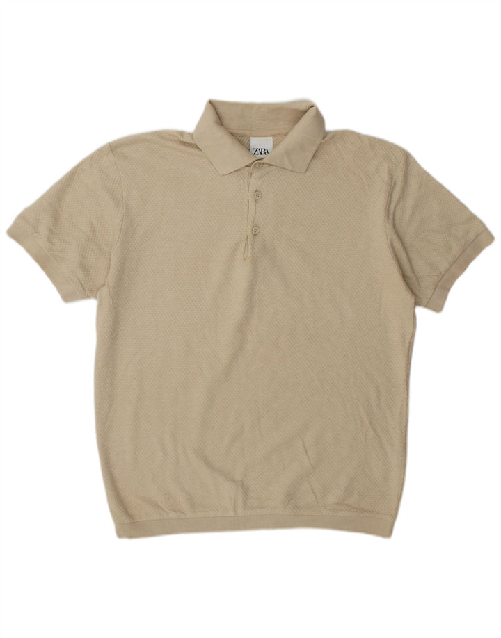 Zara Herren Poloshirt Mittelbeige Baumwolle