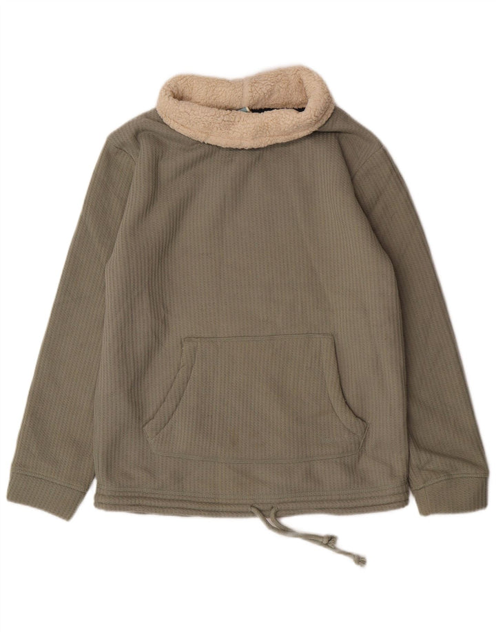 Weird Fish Damen Sherpa Rollkragen-Sweatshirt-Pullover UK 12 Mittelgrün