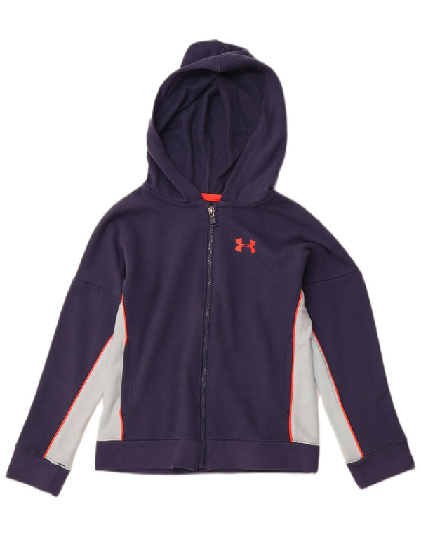 UNDER ARMOUR Jungen Cold Gear Kapuzenpullover mit Reißverschluss, 7–8 Jahre, Größe S, Marineblau