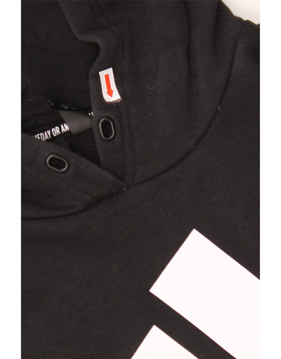 ADIDAS Damen Graphic Hoodie Pullover UK 24/26 2XL Schwarze Baumwolle