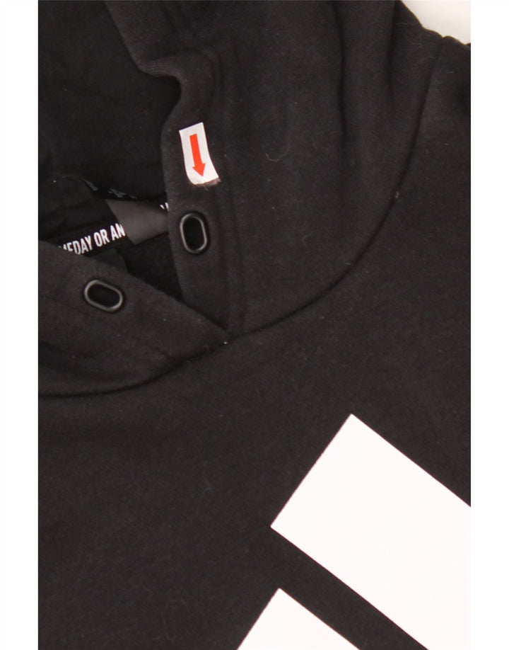 ADIDAS Damen Graphic Hoodie Pullover UK 24/26 2XL Schwarze Baumwolle