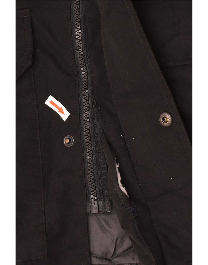 Jack & Jones Herren-Parka mit Kapuze, UK 38, Mittelschwarz, Polyester
