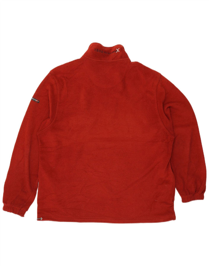 Izod Herren-Fleecepullover mit Reißverschluss, XL, rotes Polyester